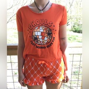 Orange 'Ghouls Just Wanna Have Fun' T-Shirt and Shorts Set
